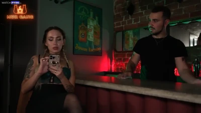 1080P Video: Bella Mur & Barman in Tight Dress | Blonde, Tattoo, Teen, POV