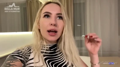 Bella Mur POV: Hardly Handle His Huge Cock in My Throat | Big Dick Blonde Tattoo
