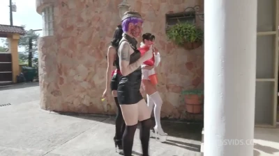 Mina K+, Maily Presly+, Camila Smith+ Gape, Natural Tits Halloween 3-on-3 Bonanza