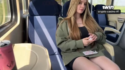 NEW OnlyFans: Teen Blonde On Train - Big Tits, Big Ass, Natural Tits, Deepthroat, Creampie