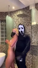 Exclusive Chloe Chevalier Halloween Anal BG: Ghost Face, Big Tits, Lesbian