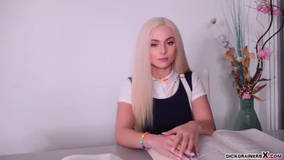 Aria Banks & DickDrainers: Young Cute Babe, BlowJob, FaceFuck, DeepThroat - Watch Online