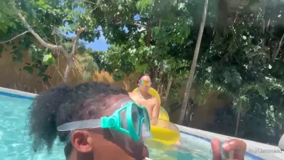 Watch BarbieDoll Stef & Lil D's Poolside BBC Fuck - Lulustream & Savefiles