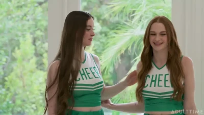 Cheating Cheerleaders: Hazel Moore & Harley Love Anal Lesbian Teen BigTits #JORDAN8