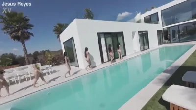 Nala, Yenifer Chacon, Lena Coxx, Yasmina Khan, Clea Gaultier Pool Party Group Sex with Facial